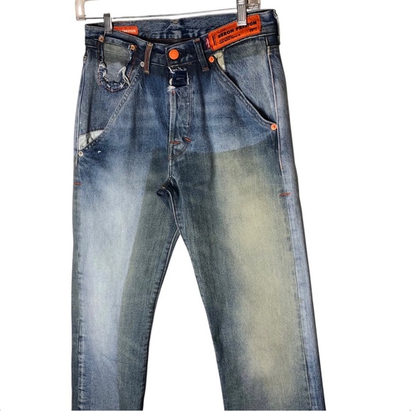Heron Preston X Levis 501 Jeans Men's Sz 29X32 Deconstructed Denim Buttonfly - Picture 3 of 11